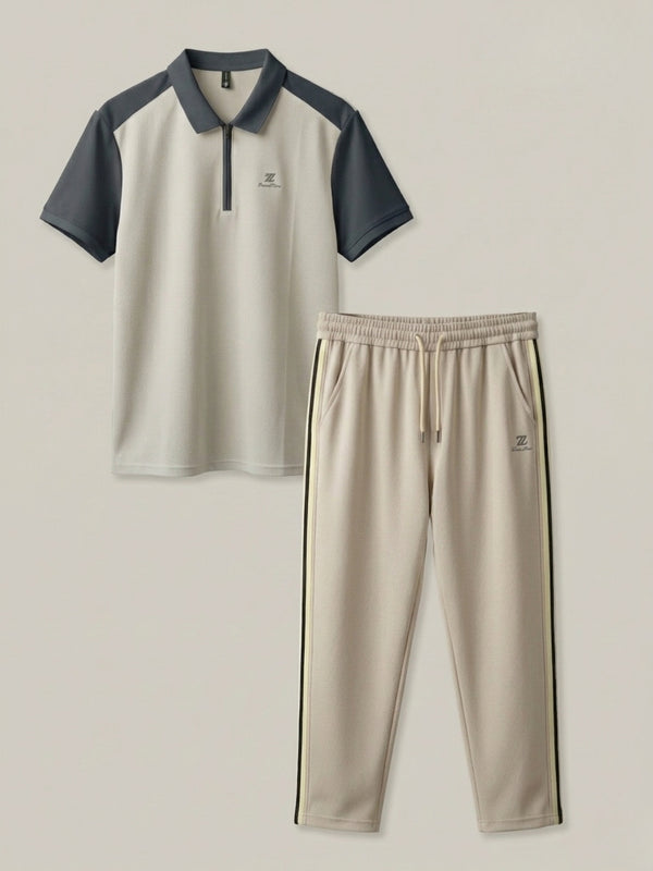 Urban Style Beige & Charcoal Tracksuit