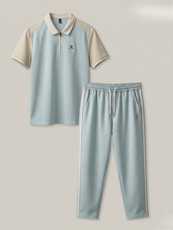 Urban Style Sky Blue & Beige Tracksuit