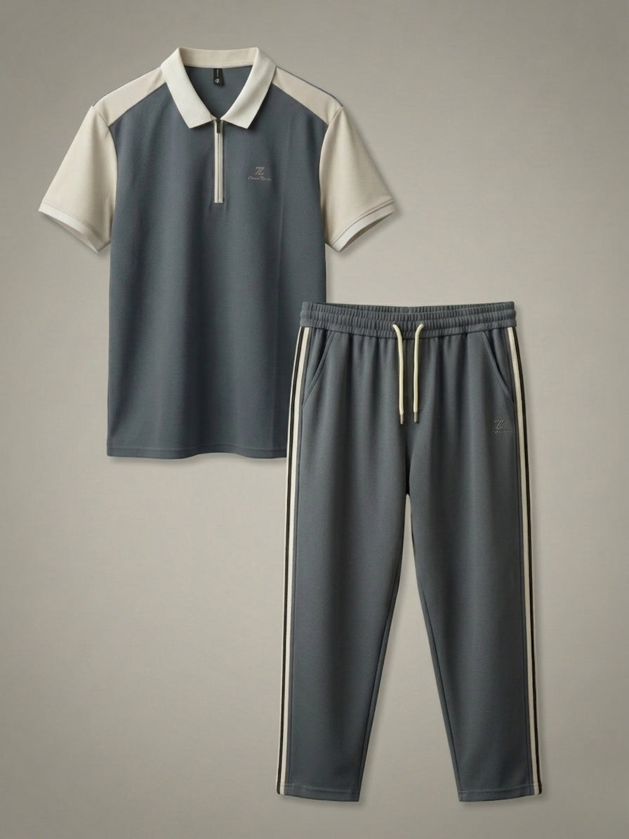 Urban Style Cool Grey & Beige Tracksuit